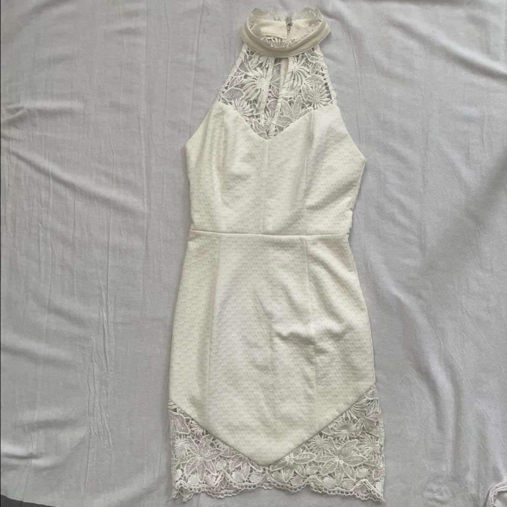 White halter top dress